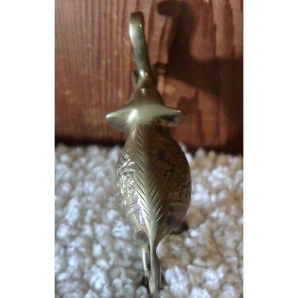 Solid Brass Hand Crafted Elephant Collectible Small Statue Figure Vintage - Picture 4 of 8